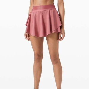 Lululemon Court Rival High-Rise Tennis Skirt size 2 Tall in Cherry Tint